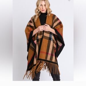 Plaid Fringe shawl